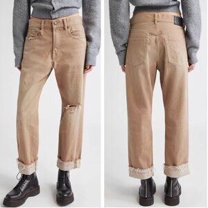 NWT R13 BF Distressed Boyfriend Jeans - Sawdust Beige